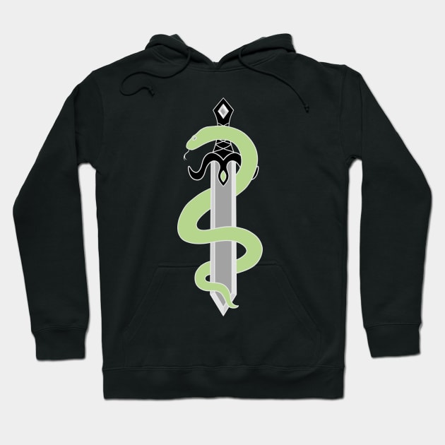 Sword and Snake (Aromantic Colors) Hoodie by inatorinator